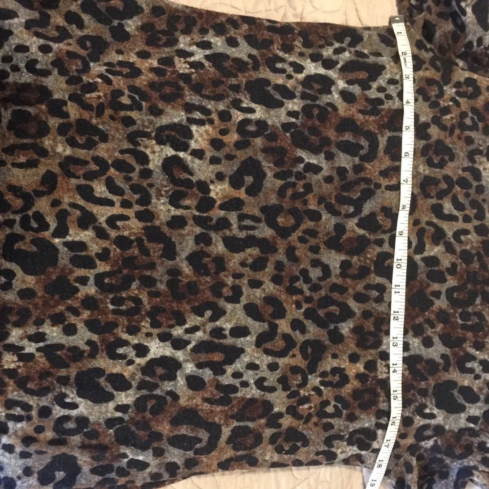 Michael Kors Woman’s Long Sleeve Black Brown Leopard Print Mini Sweater Dress M